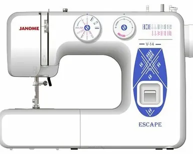 фото Швейная машина Janome Escape V-14, белый, фиолетовый