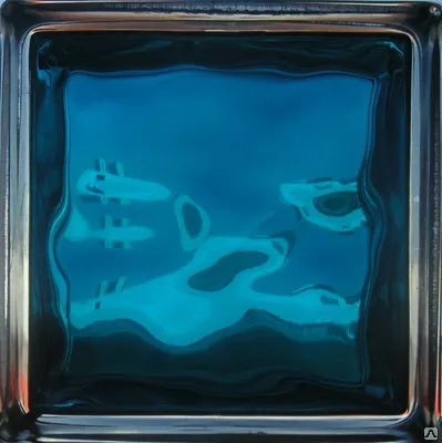 Фото №0 Стеклоблок Евро Волна синий