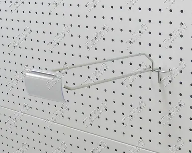 фото Крючок одинарный с ценникодержателем оцинкованный L=300мм d=4,8мм