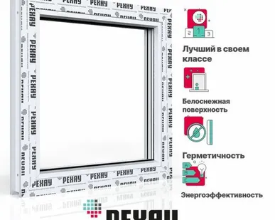 фото REHAU Пластиковое окно ПВХ РЕХАУ BLITZ 650х600 мм (ВхШ) с учетом подставочного профиля, глухое, однокамерный стеклопакет, белое