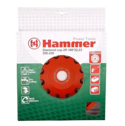 Фото №0 Чашка алм. HAMMER 206 - 208 CUP 2R 180х22,23 двухрядная