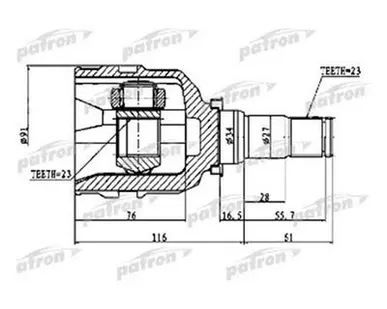 фото Patron ШРУС внутренний МКПП Corolla E120