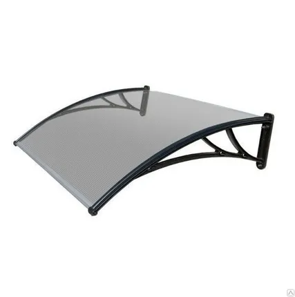 Фото №0 Козырек из поликарбоната Krovent прозрачный 1200x930x280