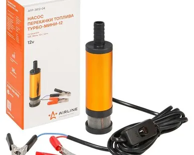 фото Насос Турбо-мини с фильтром для перекачки топлива 12V погружной 38мм.12л/мин "Airline" AFP-3812-04