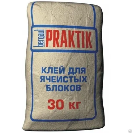 Фото №0 Клей для ячеистых блоков Bergauf Praktik 30 кг