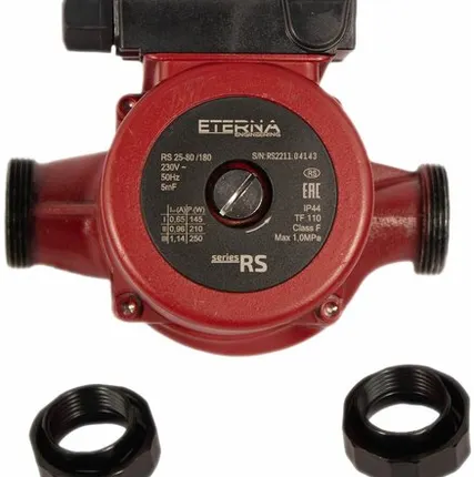 Фото №0 Насос циркуляционный ETERNA RS 25-80 (8 м, 8,1 м3/ч, 1"-1 1/2", 180 мм)