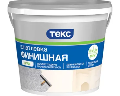 фото Шпатлевка латексная финишная, белый ТЕКС Профи 1.5 кг