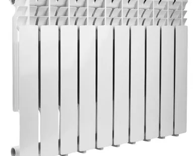 фото Алюминиевый радиатор Rommer Optima 500, 10 секций, боковое подключение трубы
