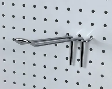 фото Крючок на перфорацию двойной (еврокрючок) L=300мм d=4,8мм шаг 50мм, хром