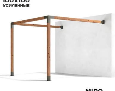 фото Коннекторы для беседки из бруса 100х100 TERRACE мох