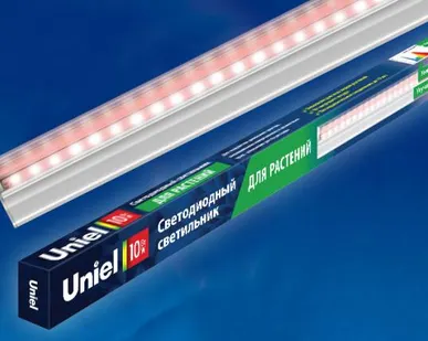 фото Светильник для фотосинтеза ULI-P16-10W/SPLE IP20 WHITE Светильник для растений светодиодный линейный, 570мм, выкл. на корпусе. Пластик. Спектр для фотосинтеза. TM Uniel.