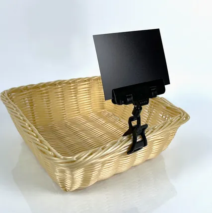 Фото №0 Ценникодержатель на прищепке универсальный с широким зажимом цвет черный