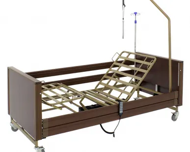 фото Кровать электрическая YG-1 с металлическими ламелями, ЛДСП, цвет коричневый + матрас (КЕ-4024М-21)