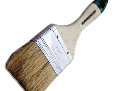 фото Кисть плоская "SANTOOL" ЕВРО, 75мм, натуральная щетина, лакированная ручка