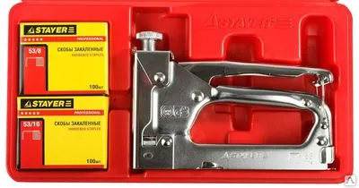 Фото №0 Пистолет STAYER PROFI скобозабивной регулируемый, в пластиковом боксе набор