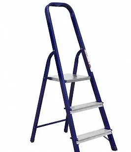 фото Лестница стремянка 40х20 стальная 3-х ступенчатая Алюмет