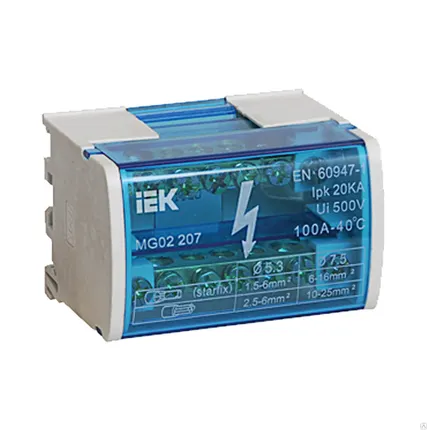 Фото №0 Шина N нулевая на DIN-рейку в корпусе 2x7, 2*15, 4*7, 4x11, 4*15