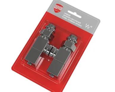 фото Набор дизайн-вентилей Royal Thermo CUBE, осевой (хром) 1/2"