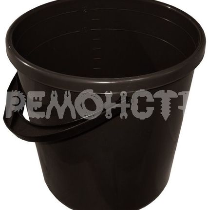 Фото №0 Ведро пласт 12л мерное черное РОССИЯ (20)