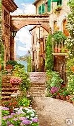 фото Эко-фрески однополотные 6497 (Улочка с аркой)