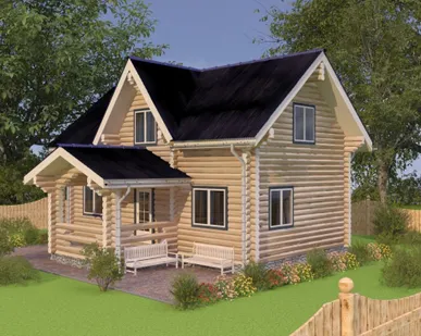 фото Сруб дома 9х11 м двухэтажный