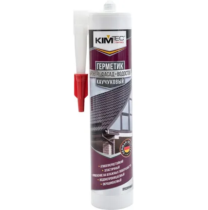 Фото №0 KIM TEC Герметик каучуковый прозрачный 310мл кровля фасад водостойкий (02-05-82)
