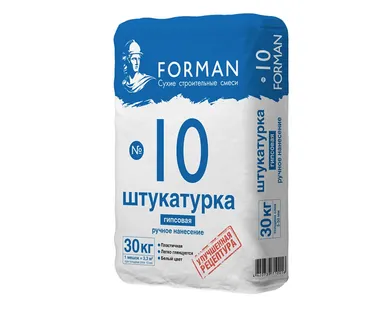 фото Штукатурка гипсовая ручного нанесения Forman 10, 30кг