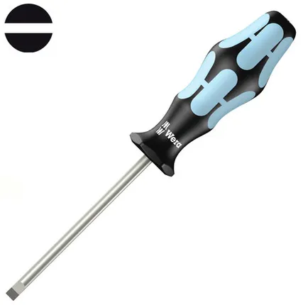 Фото №0 Шлицевая отвертка WERA 3335, нержавеющая сталь, 0.6 x 3.5 x 100 мм, 032002