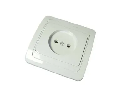 фото Розетка 1-м СП Мира б/з керам. бел/бел.