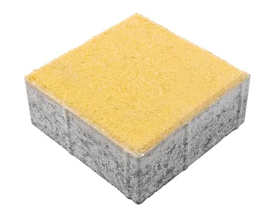 фото Тротуарная плитка Берит Квадрат Желтая 200х200х80 на белом цементе