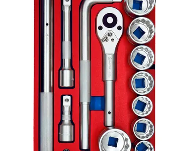 фото Набор торцевых головок 3/4” с принадлежностями, ложемент, 13 предметов МАСТАК 5-0062213