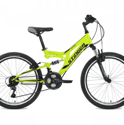 Фото №0 Велосипед STINGER HIGHLANDER зеленый 24"/14"