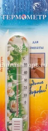 Фото №0 Термометр комнатный "Цветок" 45*190мм (50)