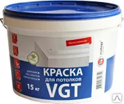 фото Краска ВД-АК-2180 для потолков белоснежная ВГТ (15 кг) (белое ведро)