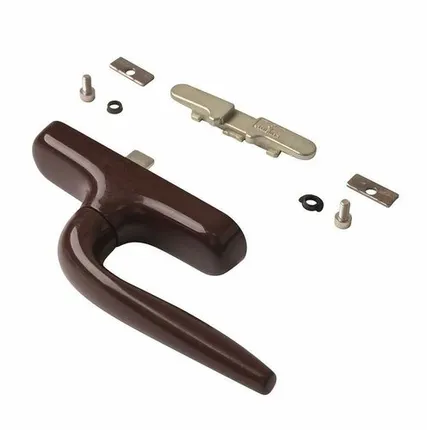 Фото №0 Ручка оконная с приемником без блокиратора, Проведал, коричневая RAL8017