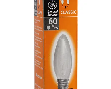 фото Лампа накаливания 'свеча' матовая 60Вт Е27 GE