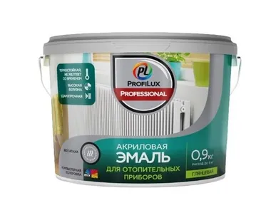фото Эмаль Profilux Professional акриловая, для отопительных приборов, база 1, 0,9 кг