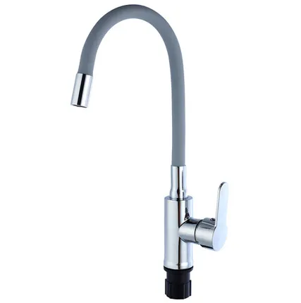 Фото №0 Смеситель для кухни TSARSBERG TSB-732-GR05 серый гибкий излив