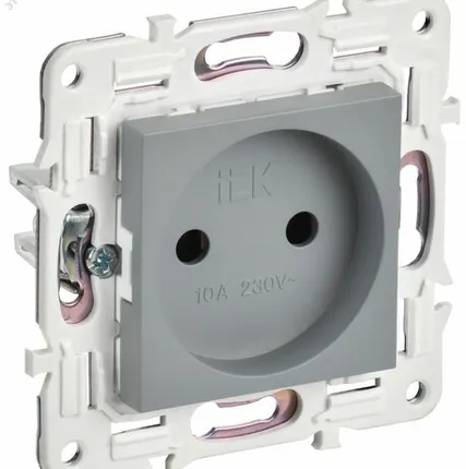 Фото №0 SKANDY Розетка без заземления без защитных шторок 10А SK-R02Gr серый IEK