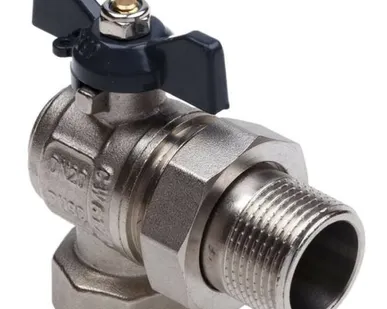 фото Кран шаровой 1/2 дюйма, рукоятка бабочка, угловой, американка, Aqualink 01171