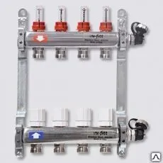 фото Колл.группа 1'х3/4' 2 вых с расходомерами и термостатическими вентилями