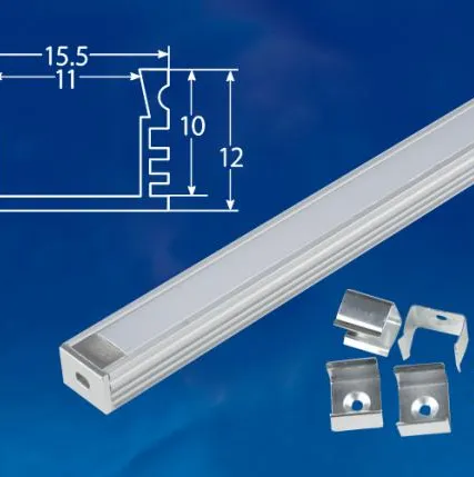 Фото №0 Профиль для ленты UFE-K10 SILVER/FROZEN 200 POLYBAG Накладной алюминиевый профиль с матовым рассеивателем, 200 см. 2 заглушки+4 крепежа в/к.. ТМ Uniel.