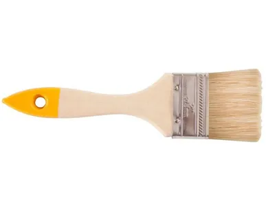 фото Кисть плоская "Hobby" 1" (25мм) натуральная светлая щетина, деревян. рукоят