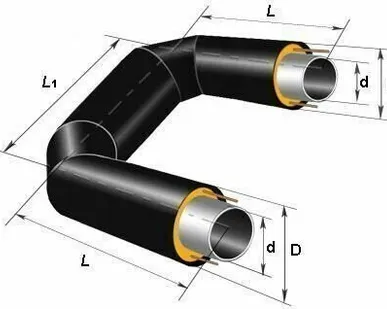 фото П-образный элемент ППУ-ПЭ 38 из оцинкованой трубы