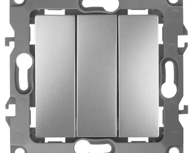 фото Механизм выключателя 3-кл. СП Эра12 10А IP20 12-1107-03 250В 10AX алюм. Эра Б0014671