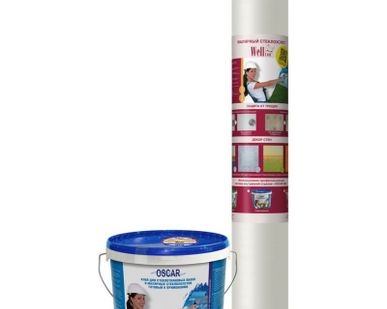 фото Комплект Стеклохолст Wellton Light W30 1*50м (25г/м2) и Клей OSCAR GOs10 10кг