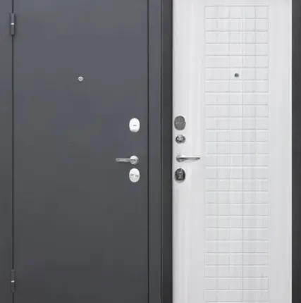 Фото №0 Дверь металлическая GARDA МУАР Белый ясень 2050х860 левая