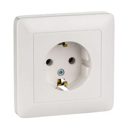 Фото №0 Schneider Electric Розетка 1-м СП 1мод. Хит 16А IP20 250В с заземл. без защ. шторок бел. RS16-134-B Schneider Electric