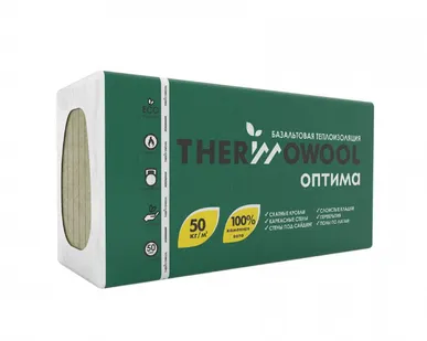 фото Утеплитель ИЗОМИН ThermoWool Оптима 50 кг/м3 1200х600х100 мм