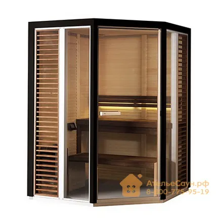 Фото №0 Сауна Tylo i1515/c (150х150 см, угловой вход, черный профиль, арт. 96074807)